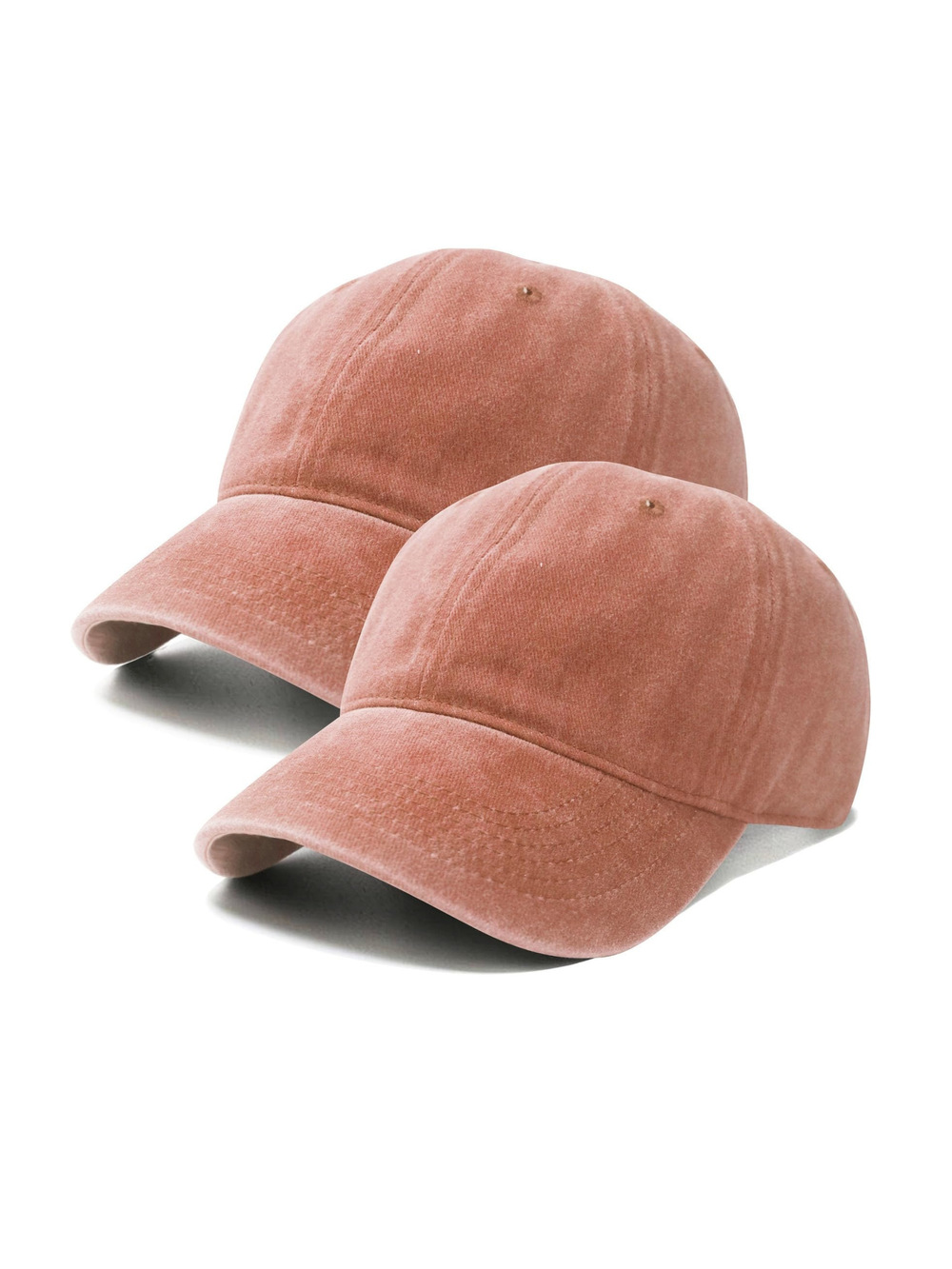 2 Packs Vintage Washed Distressed Baseball Cap Dad Hat for | Orange | Size OS